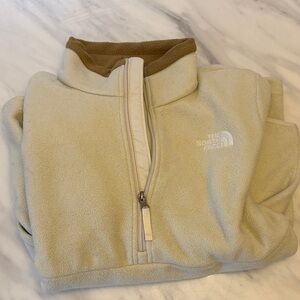 The North Face women’s sz M Cream and Brown Fleece Jacket